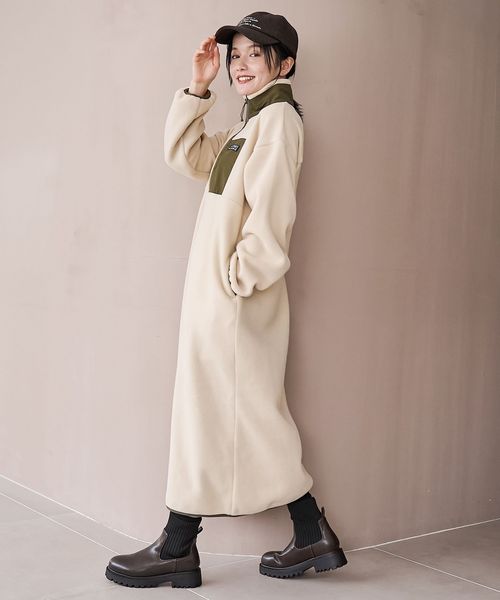 PARKNIK（パークニック）】ハーフスナップフリースワンピース