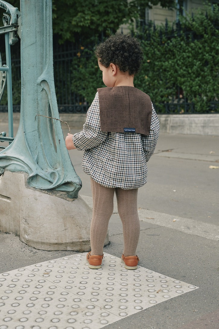 Maison Marelle】Romper CAMBON brown collar ロンパース 12m,18m,24m