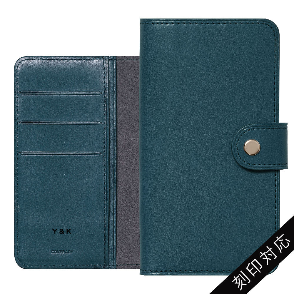 本革 栃木レザー 名入れ レーザー刻印(焼印) 手帳型ケース（ベルトあり