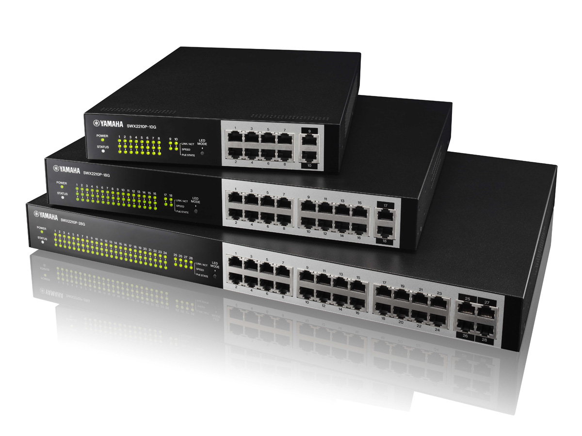 ヤマハ、PoE給電対応のスマートL2スイッチ「SWX2210Pシリーズ」3モデル