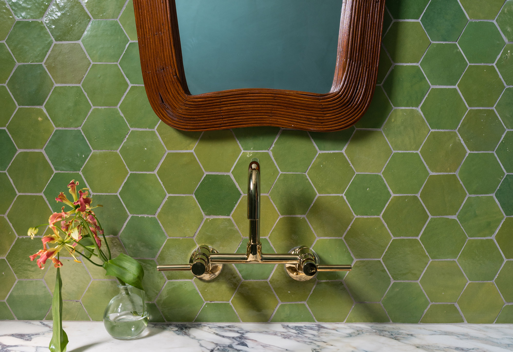 Tidepool 3.5x4 Hex Zellige – Zia Tile