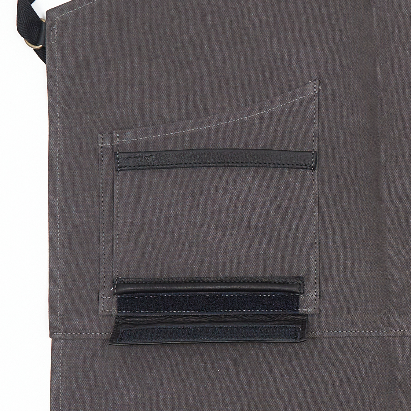 パラフィンバイオウォッシュ帆布 シザーエプロン チャコールグレー