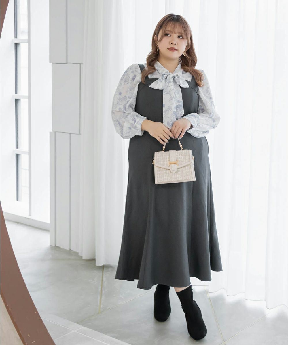 CLETTEオリジナル☆前後2WAY花柄リボンブラウス | 大きいサイズ