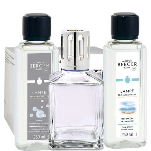 Maison Berger Essential Square Lamp Gift Set with Air Pur So