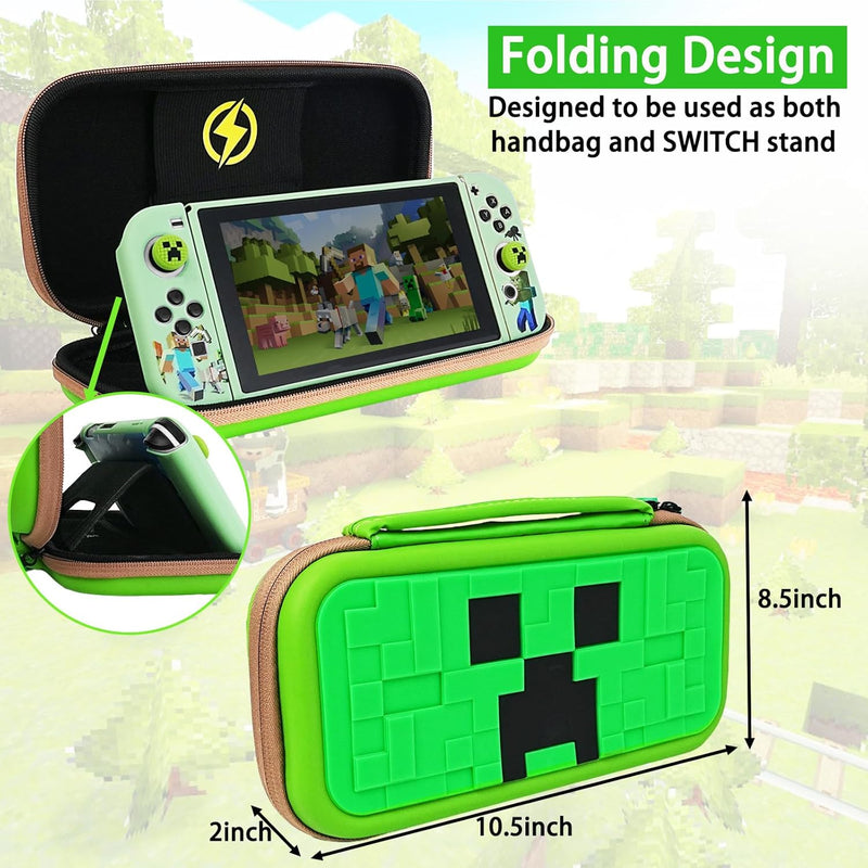 Minecraft Creeper Carrying Case for Nintendo Switch V2 & OLED models -