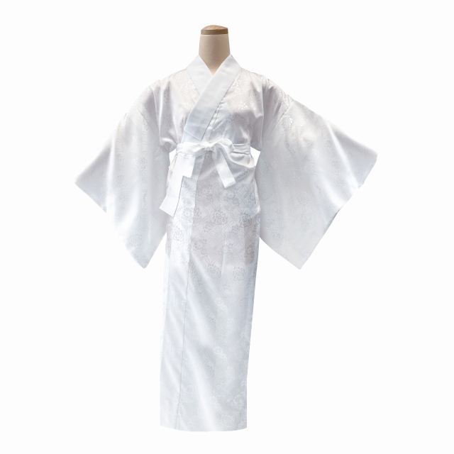 長襦袢 小紋 訪問着用 着物用長襦袢 フリーサイズ 衿芯付き【白