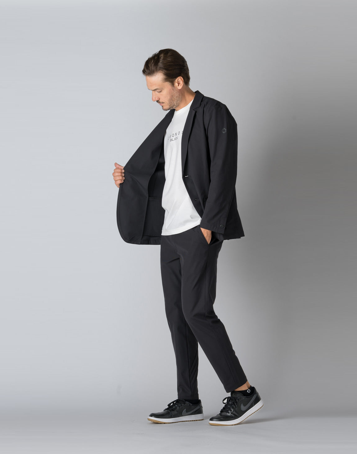 CRONOS BLACK STRIPED JACKET【BLACK×BLACK】