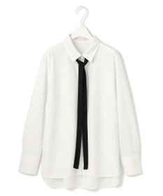 洗える】マラボーテジョーゼット ボウタイデザインカットソー / ICB