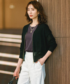 一部店舗限定/洗える】ライトシアーニット ジップカーディガン / 23区