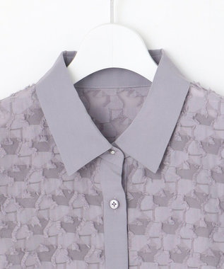 シアージオメトリックジャカードクロップド丈 ブラウス / 自由区