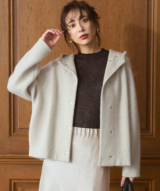 VERY掲載】ラクーンブレンドダブルフェイス ニット フーディー / 23区