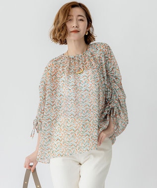 洗える】シャドーリーフ プリント ブラウス / 23区 | ファッション通販