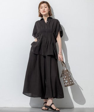 洗える】LIBECOリネン タック デザイン シャツ / 23区 | ファッション