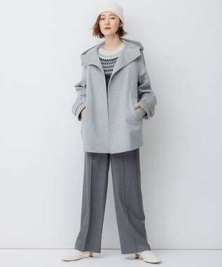 ウールカシミヤビーバー フード付き ショートコート / 23区