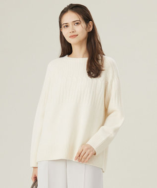 洗える】ウールカシミヤブレンドケーブル ニット / 自由区