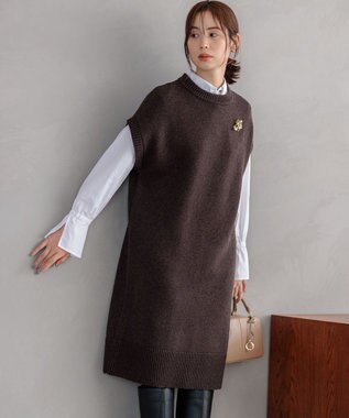 WEB限定】チュニック丈ニットワンピース / 組曲 L | ファッション通販