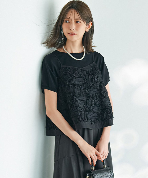 好評につき追加生産/洗える】リボンエンブロイダリー キャミソール