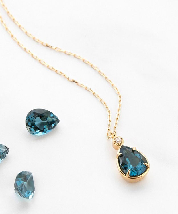 WEB＆数量限定】PIECE OF FLOWER NECKLACE K18 ロンドンブルートパーズ