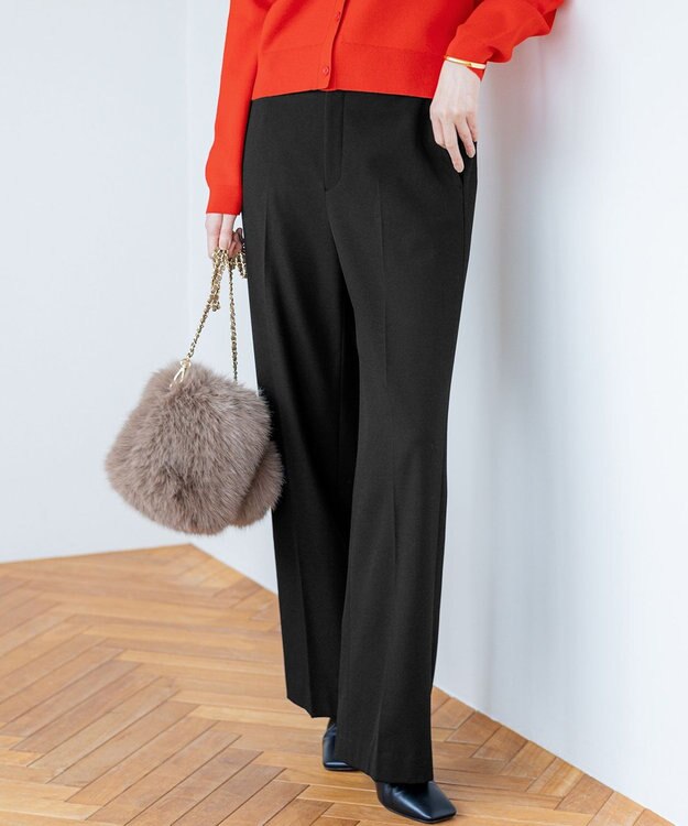 滝沢眞規子さん着用/洗える】ウォームストレッチ ワイド パンツ / 23区