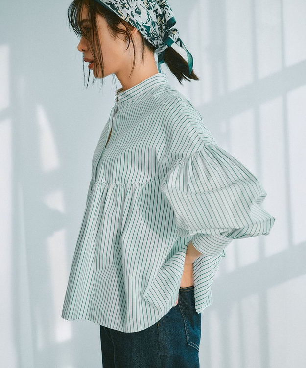 洗える】CANCLINI ギャザー フレア ブラウス / 23区 | ファッション