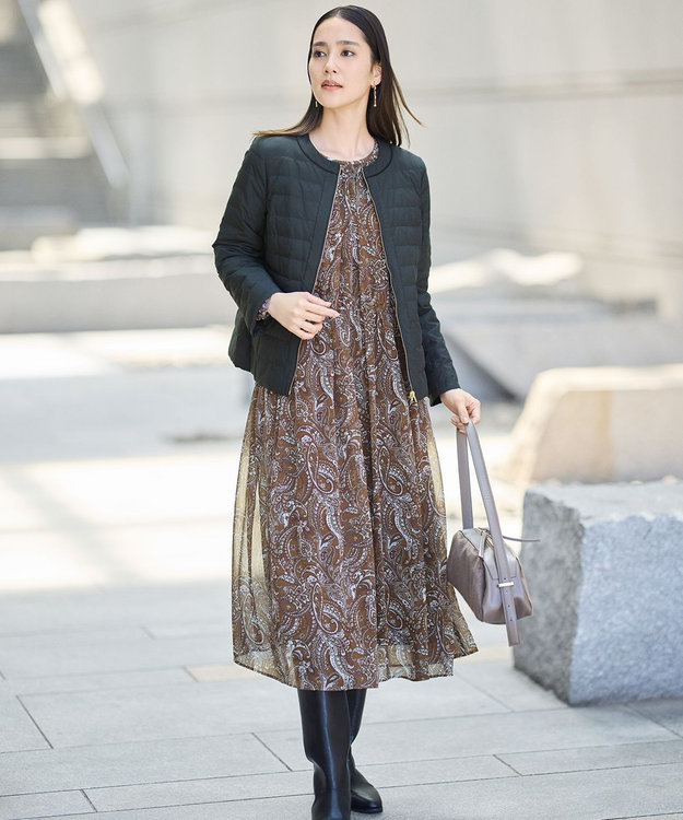 SHIHOさん着用】ペイズリープリント ワンピース / 自由区