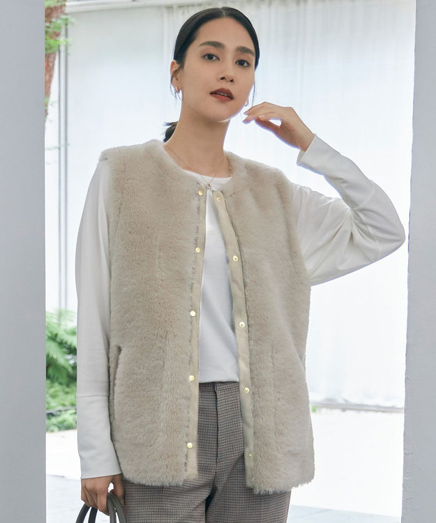 洗える】ブラウスライクジャージー カットソー / 自由区