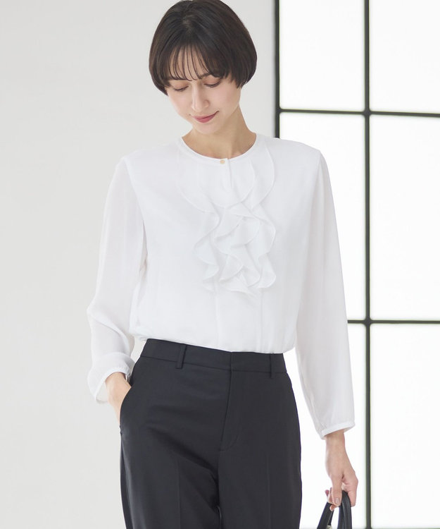 洗える】ジョーゼットフリル ブラウス / 23区 | ファッション通販