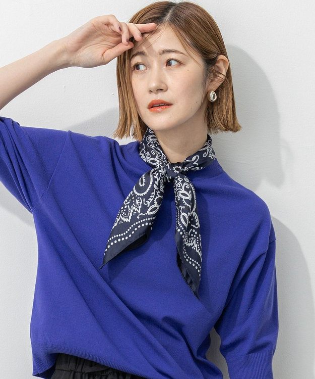 滝沢眞規子さん着用】manipuri ペイズリーモチーフ バンダナ シルク