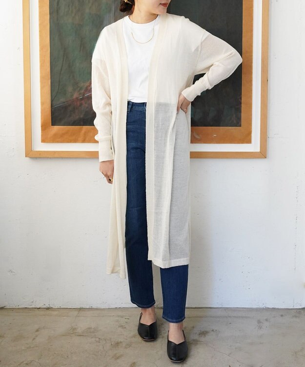 大草直子さんアドバイザー〉アルパカシルクニット ロングカーディガン