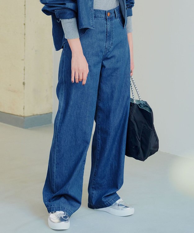 GLOW5月号掲載/洗える】ライトダンガリー ワイドパンツ / 23区