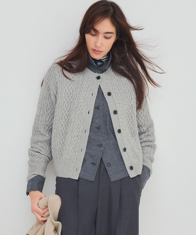 洗える】カシミヤブレンド ケーブルニットカーディガン / 23区