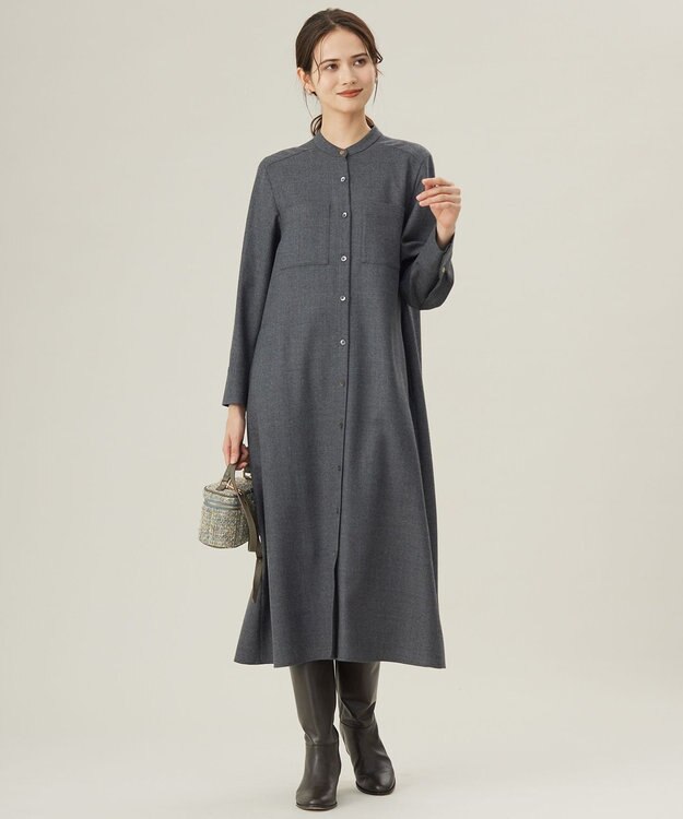 ウールジョーゼットシャツ ワンピース / 自由区 | ファッション通販