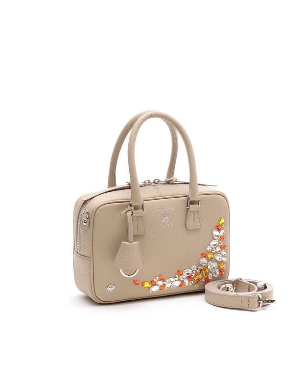 牛革/スワロフスキー®・クリスタルボストン23cm｜セレモニー