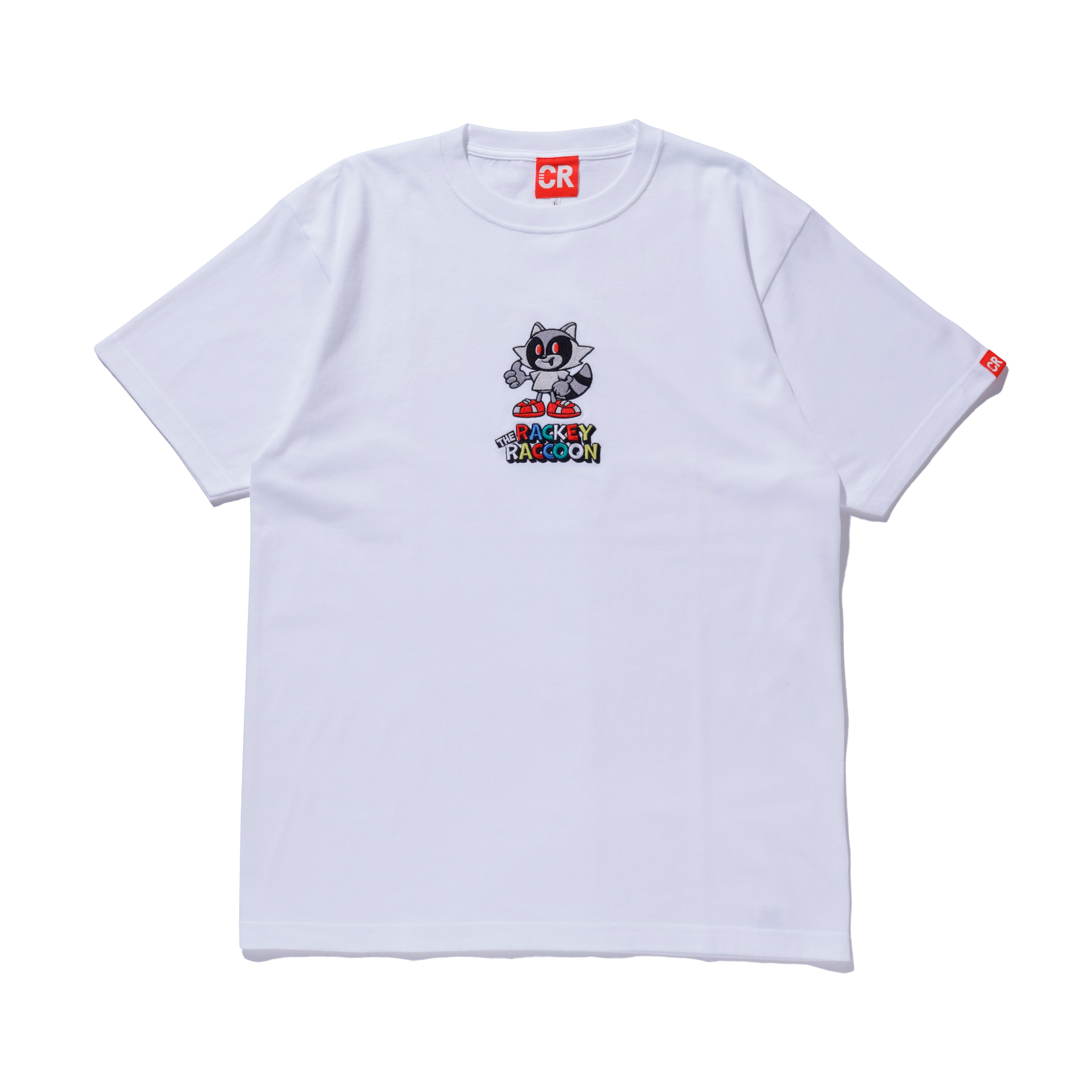 RACKEY THE RACCOON TEE WHITE – CRAZY RACCOON