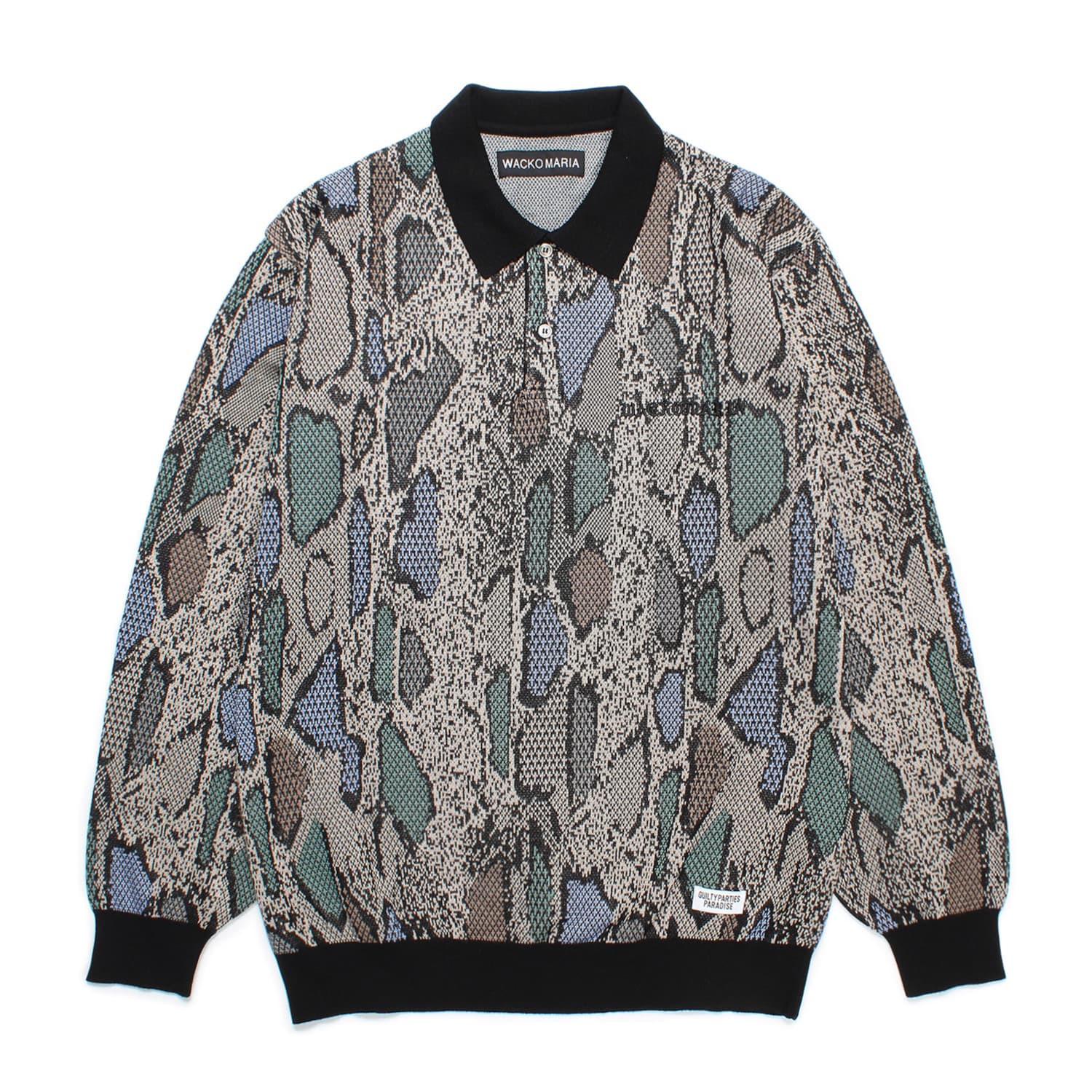 パイソン長袖ニットポロシャツ 24FW-WMK-KN14 | ワコマリア2024年秋冬