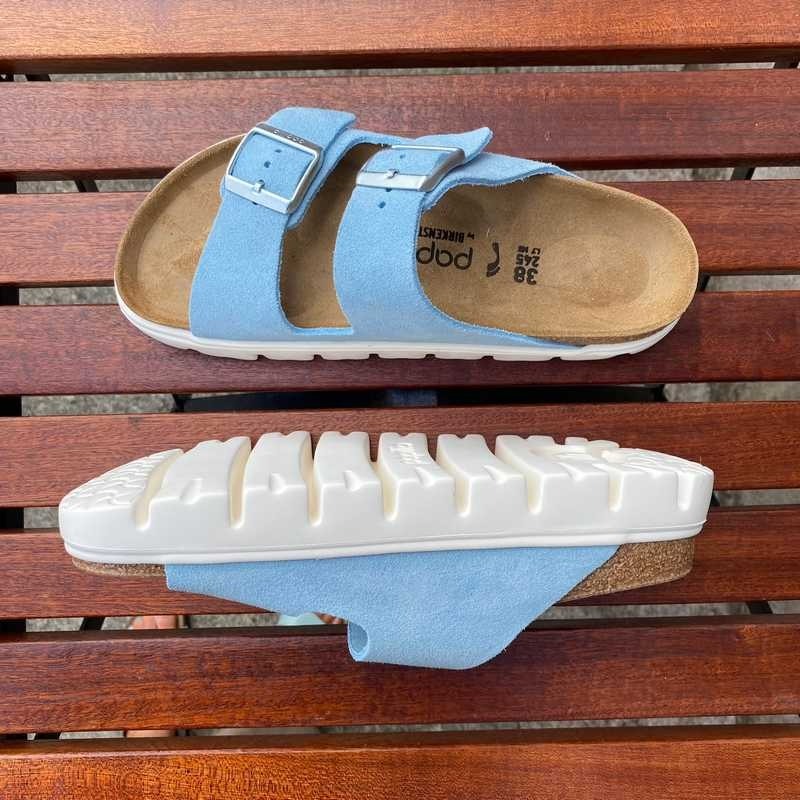 In Stock, Bantry Blue Platform Arizona Chunky Suede Post in