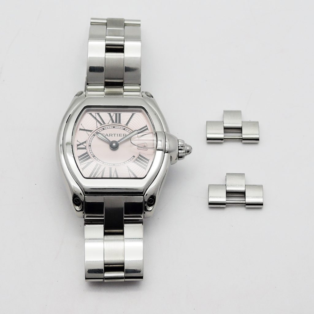 カルティエ ロードスター SM 2675 W62017V3 SS QZ 16.5㎝ 文字盤ピンク