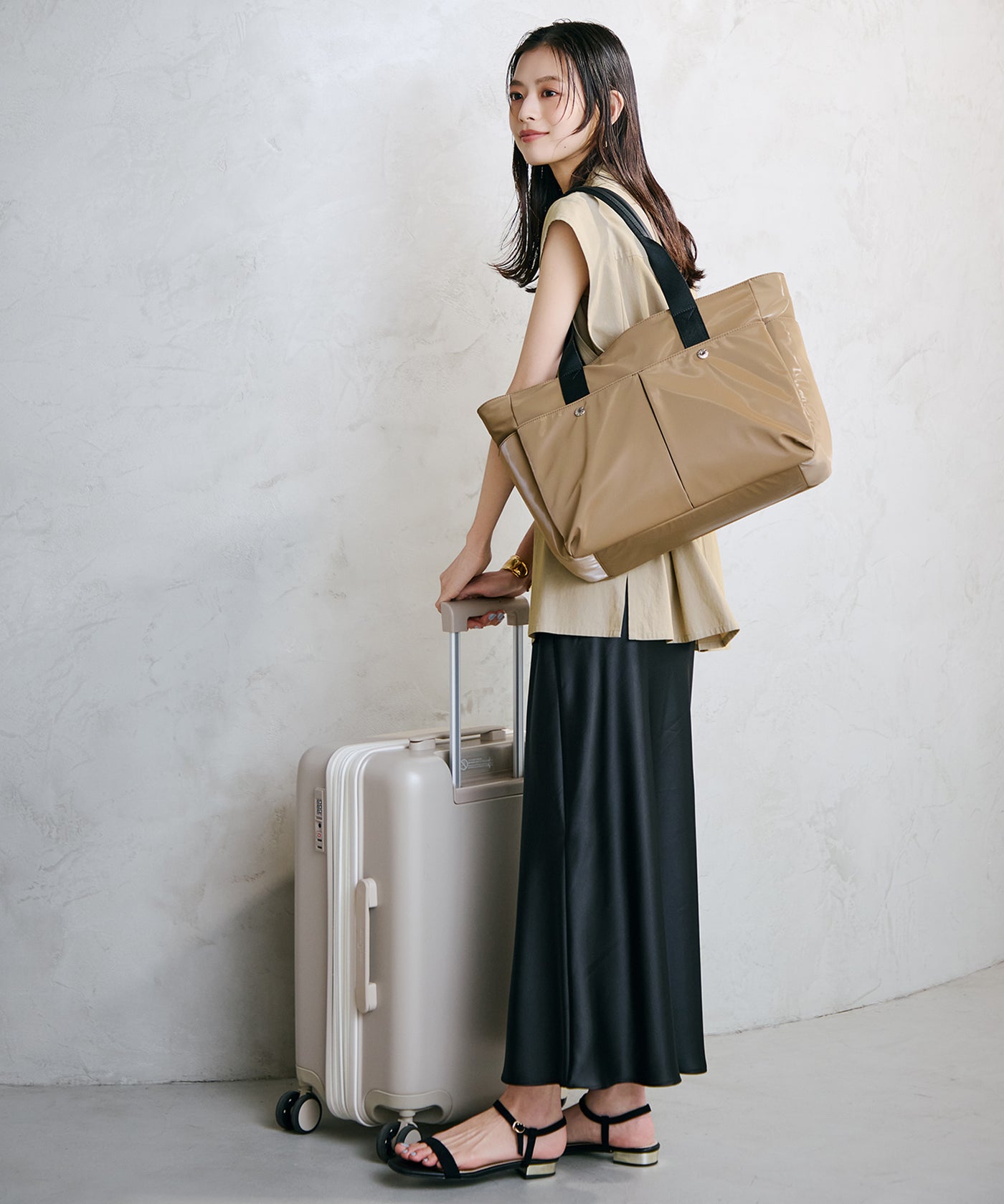 Train 防水ポリエステル ビッグ トートバッグ / 8ポケット/ キャリー