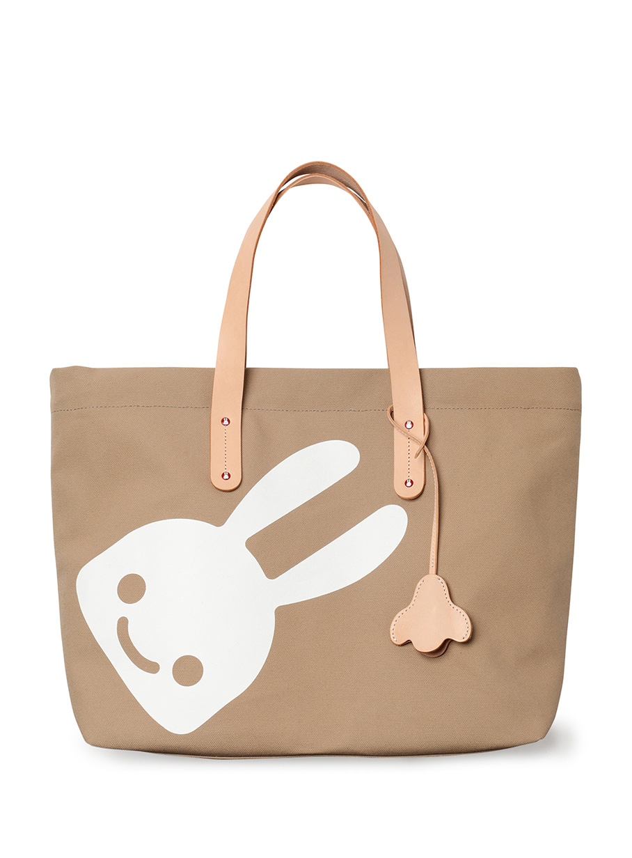 帆布のレザーハンドルトートバッグ｜ウサギがいる｜CUNE ONLINE STORE