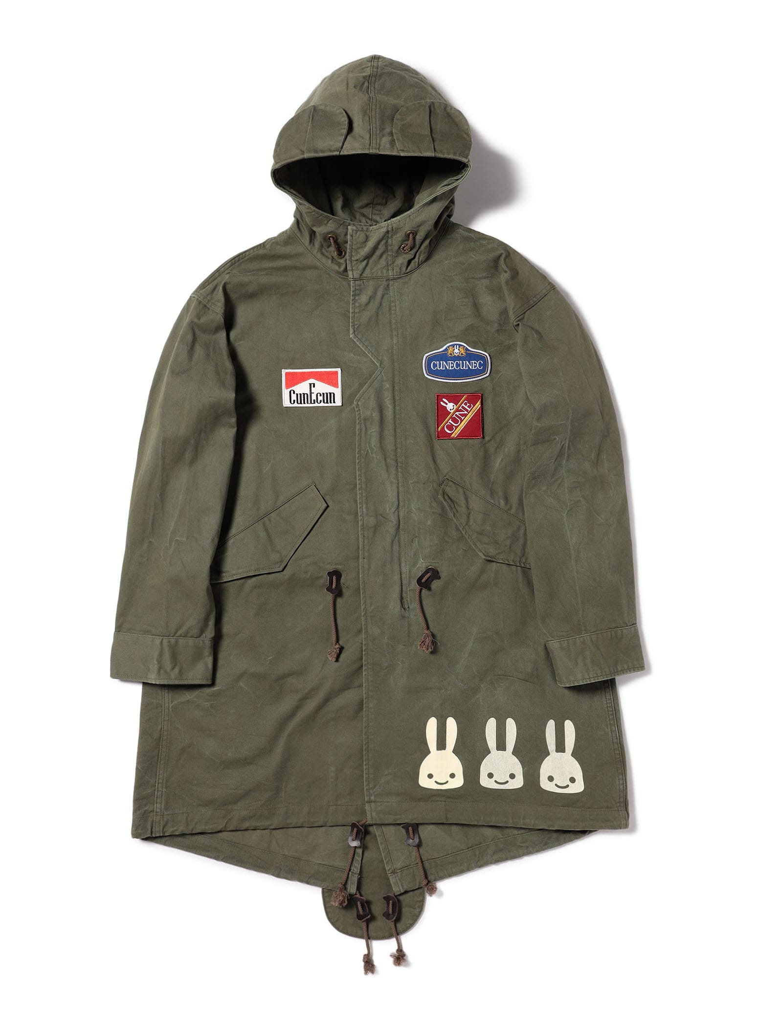 EARTAILモッズコート ワッペンカスタム｜ウサギがいる｜CUNE ONLINE STORE