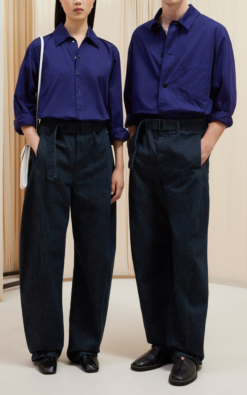 Lemaire Twisted Belted Pants Denim Indigo