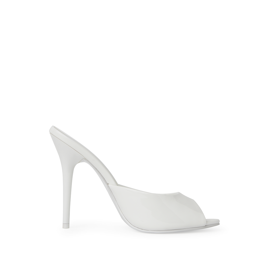 Ford White Patent Vegan Leather Open Toe Mules – Cult of Coquette