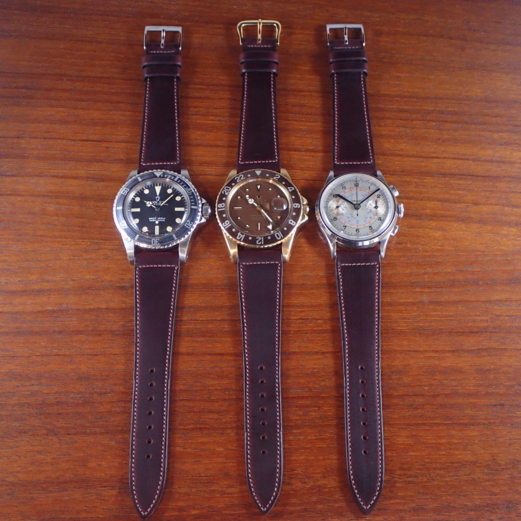 ホーウィン クロムエクセル革ベルト バーガンディ 16、17、18、19