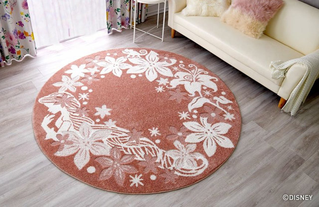 ディズニー 円形ラグ タングルドラグ 防ダニ 床暖房対応 185×185cm