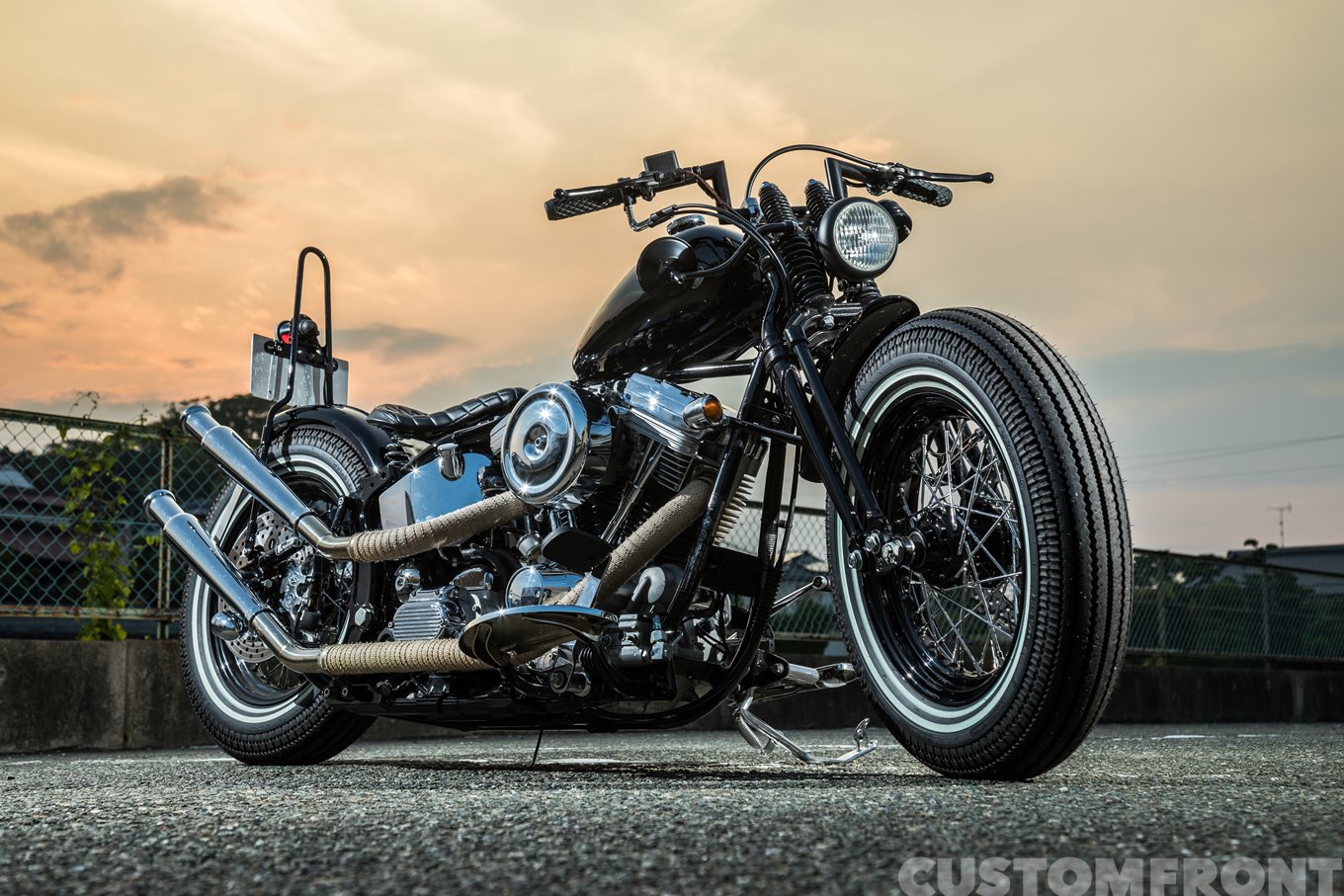 ハーレー EVOLUTIONチョッパー FLSTF 1997のソフテイルカスタム・カツ