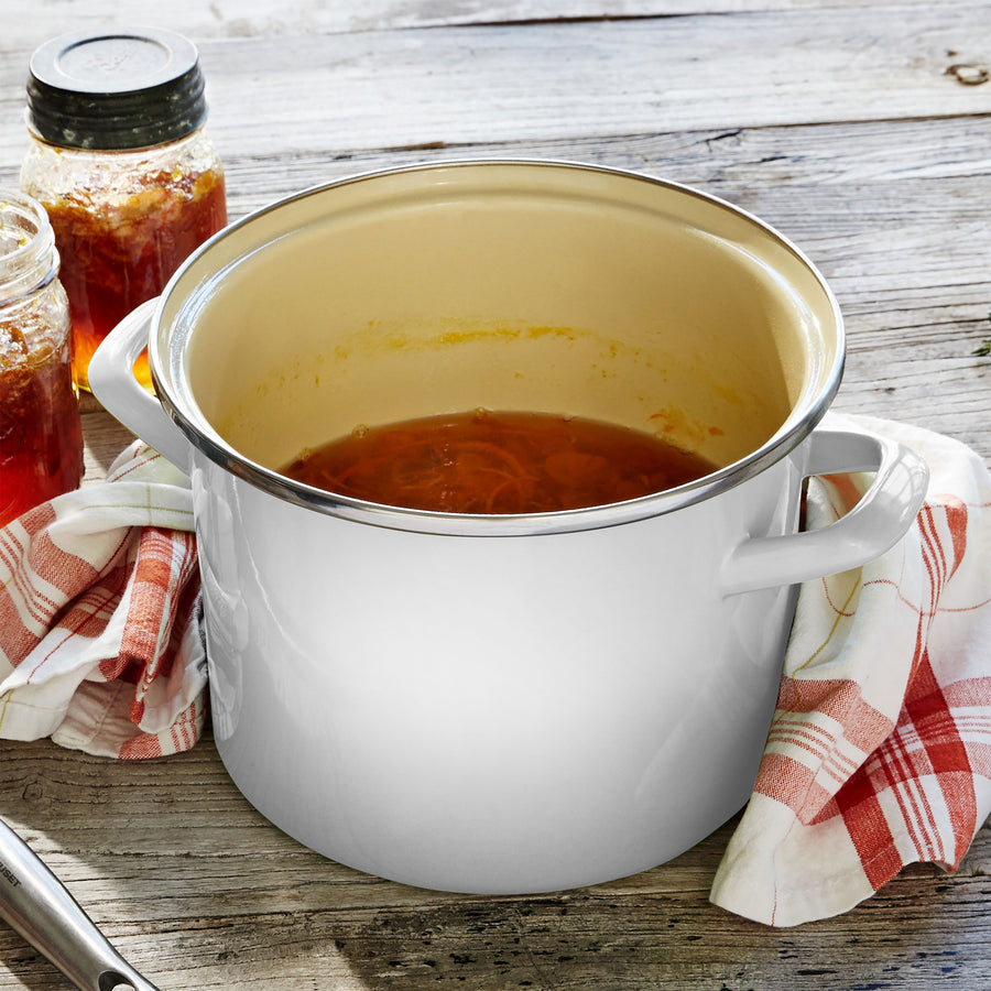 Le Creuset Stock Pot - 8-qt Enameled Steel - White – Cutlery and More