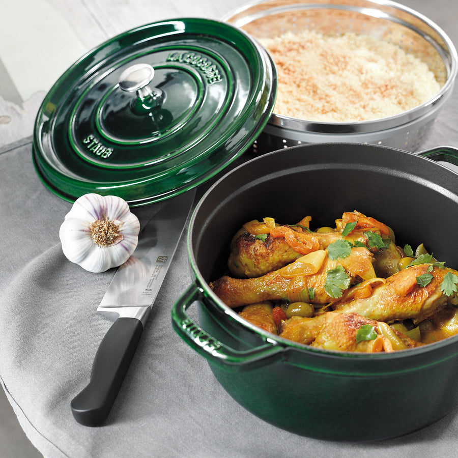 Staub Dutch Oven - 7-qt Cast Iron Cocotte - Basil – Cutlery and More