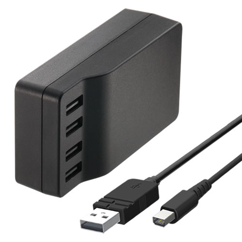 CYBER・4ポートUSB ACアダプター（3DS用）｜サイバーガジェット
