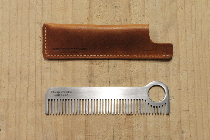 Chicago comb ステンレス製コーム＆ホーウィンレザーシース / スタッフ