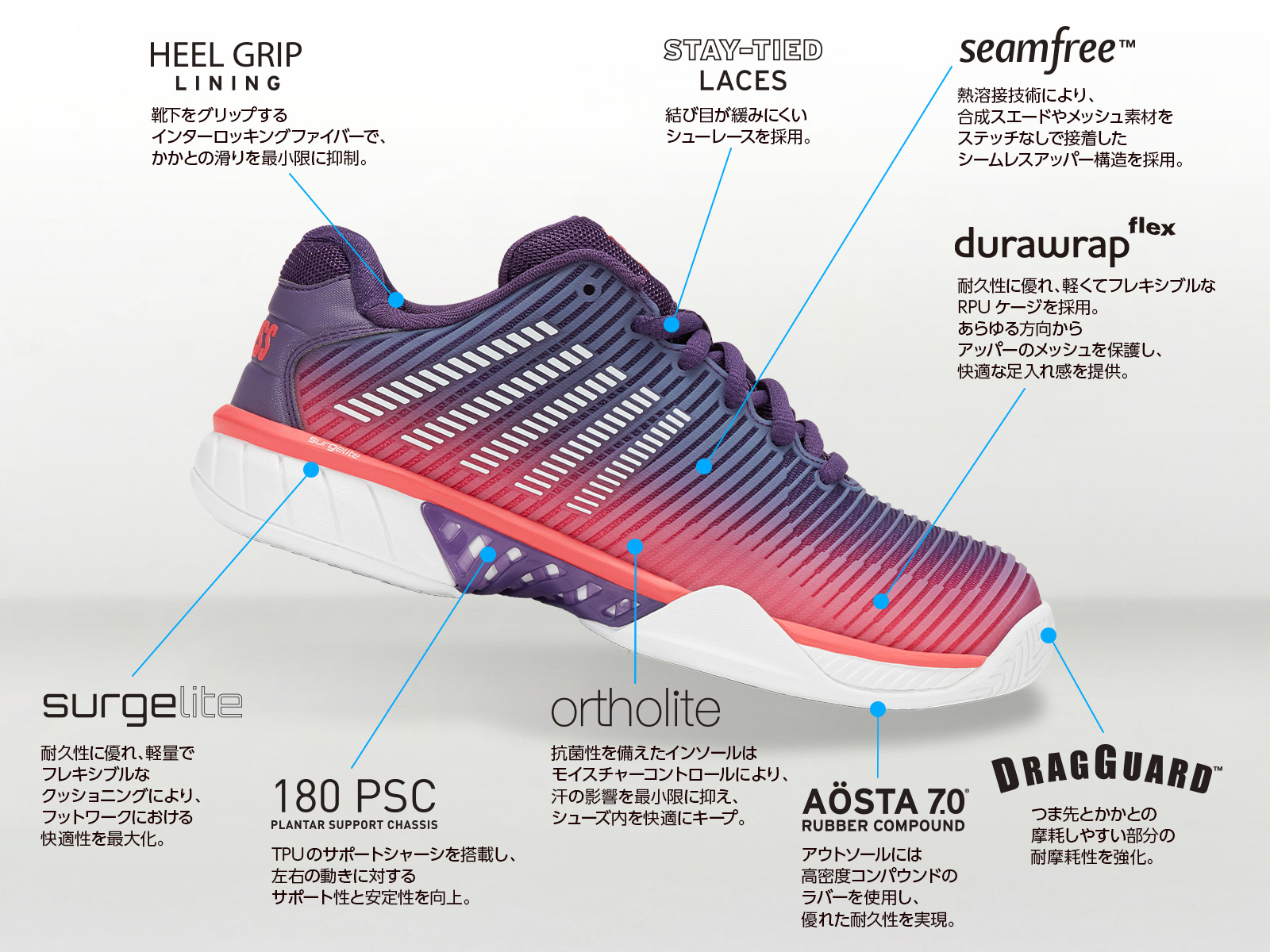 K・SWISS HYPERCOURT EXPRESS 2 WOMEN（PURPLE X PINK）オールコート